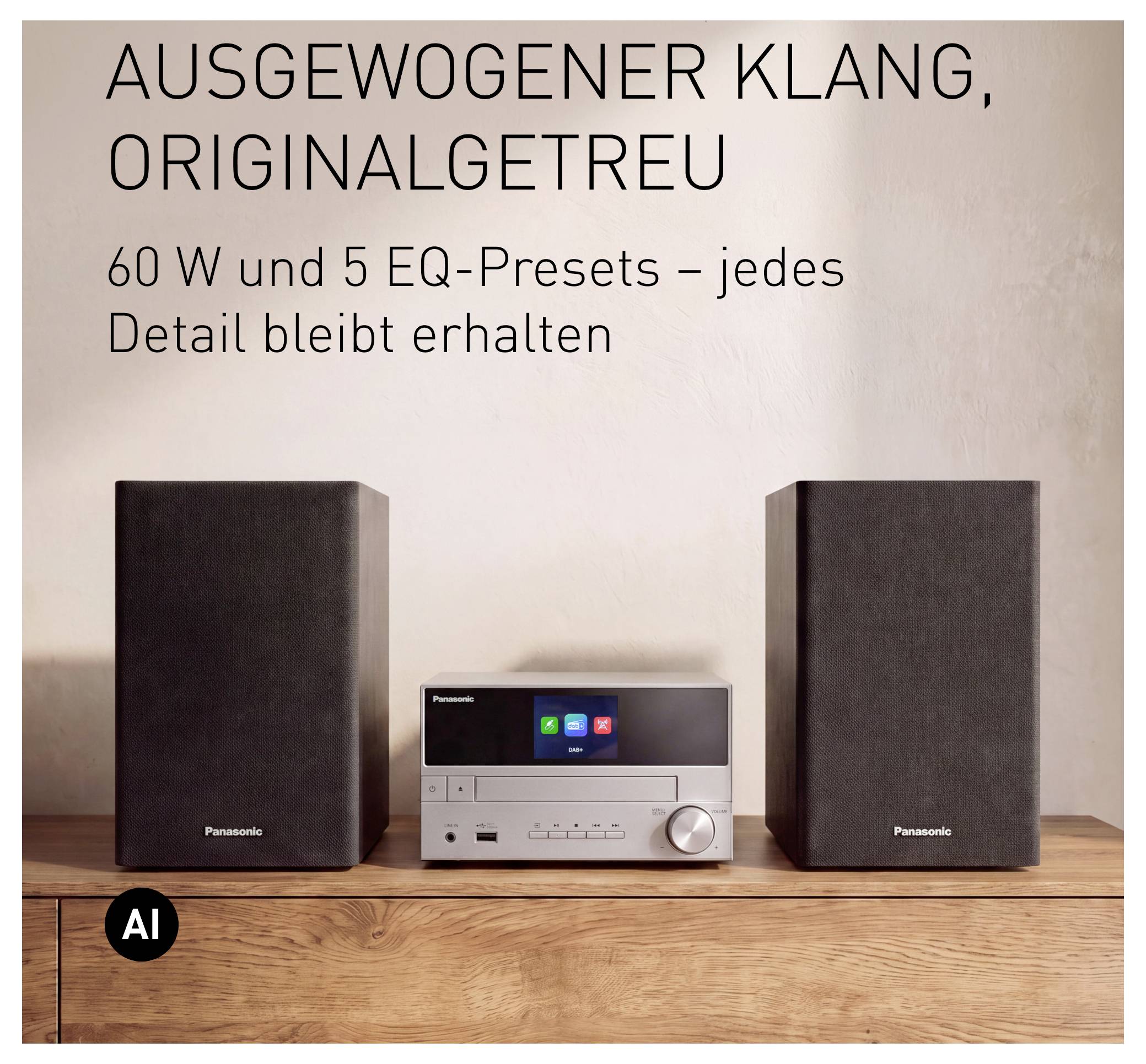 Panasonic SC-PM302E-S Stereoset Bluetooth, CD, USB, DAB+, FM Incl. afstandsbediening 20 W Zilver-9