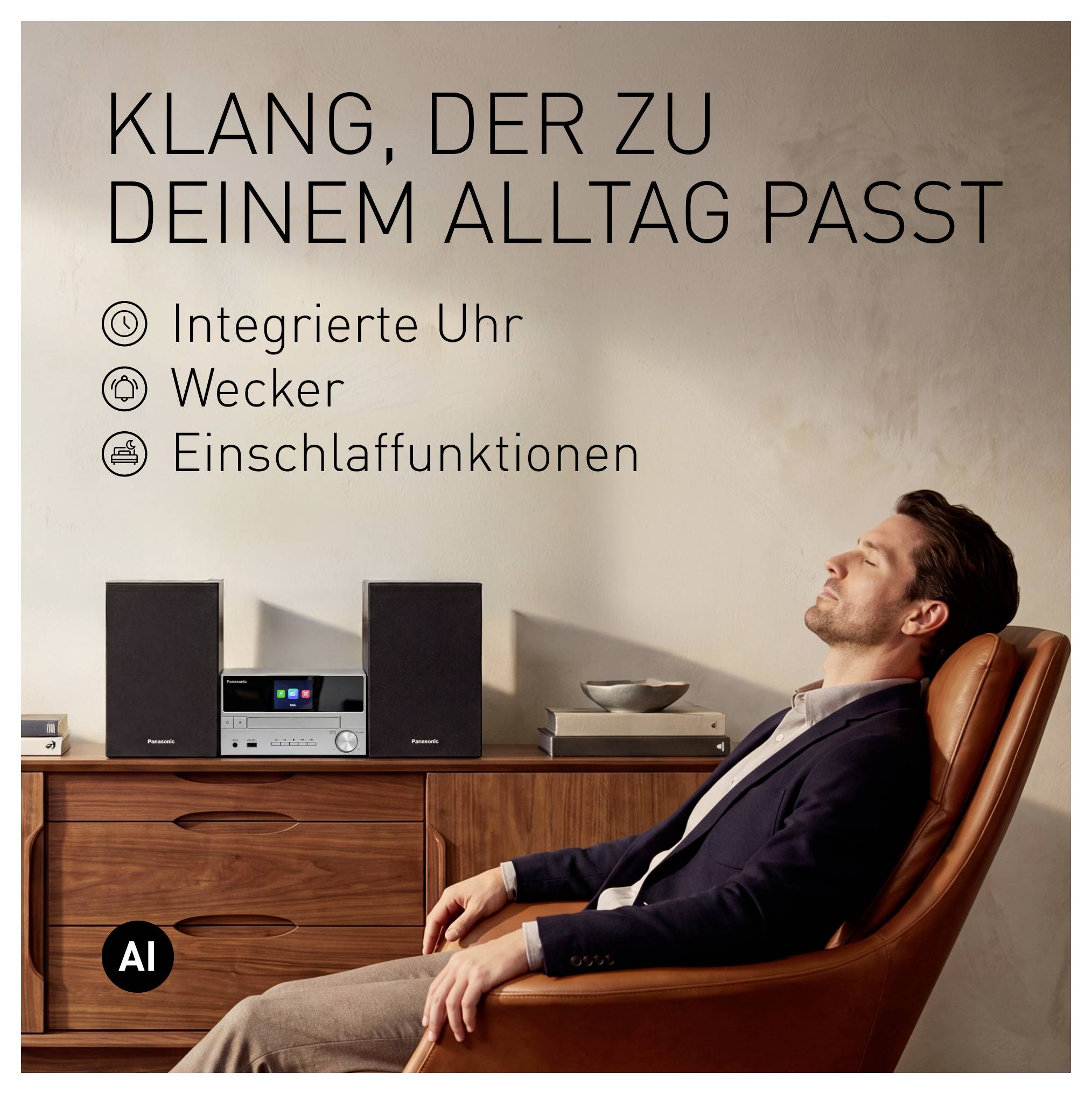 Panasonic SC-PM302E-S Stereoset Bluetooth, CD, USB, DAB+, FM Incl. afstandsbediening 20 W Zilver-13