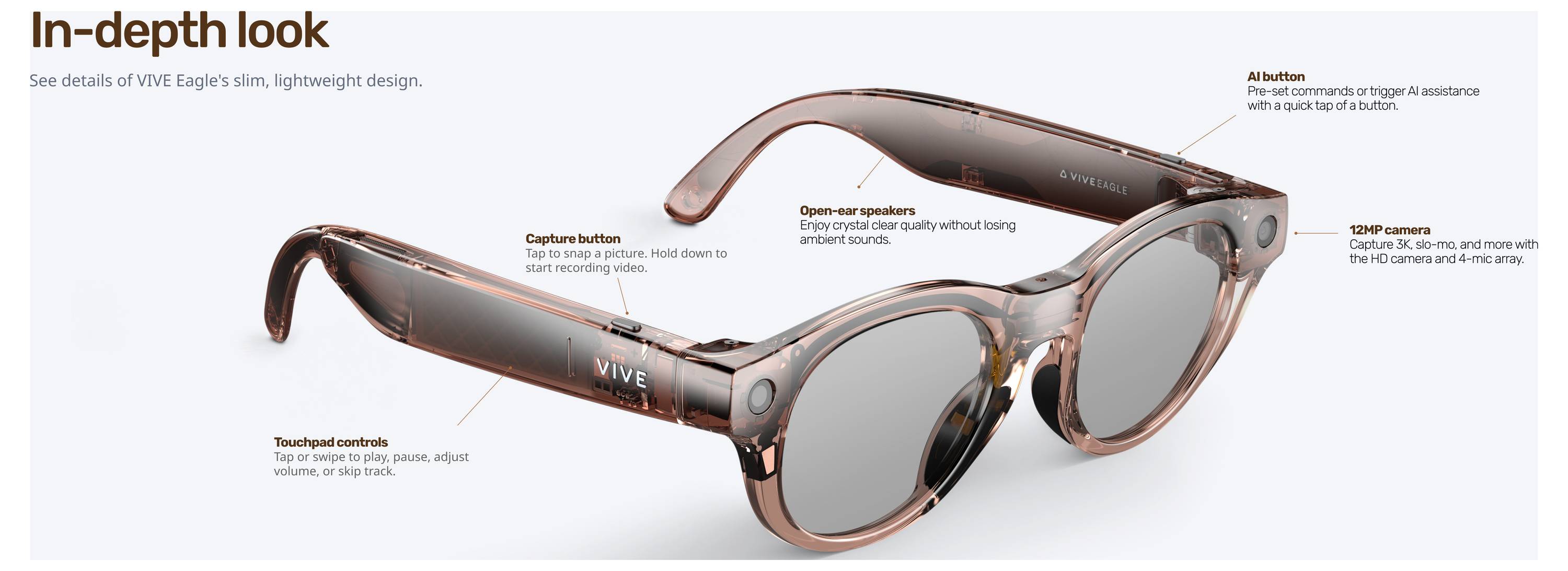 HTC Smart Glasses Zwart 32 GB Met headset, Incl. bewegingssensoren-7