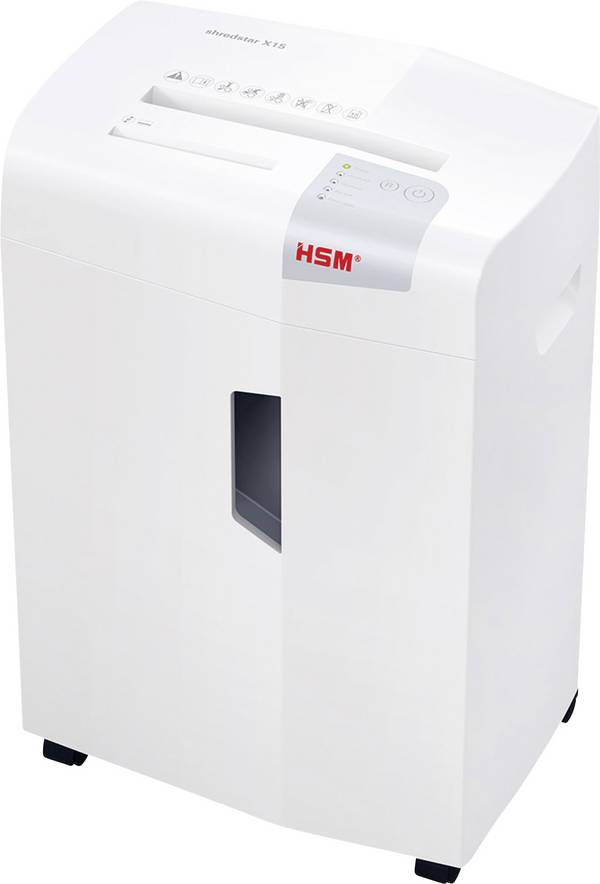 HSM X15 Papierversnipperaar 15 vellen Cross cut 4 x 37 mm P-4 30 l Ook geschikt voor Paperclips, CD's, Creditcards