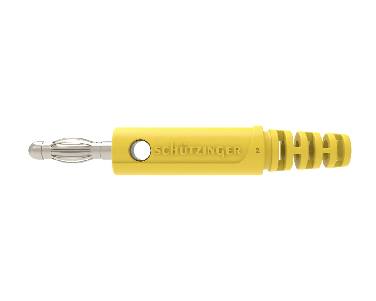 Schützinger DI FK 9800 L Ni / GE Veerkorfstekker Stekker, recht Stift-Ø: 4 mm Geel 1 stuk(s) Bag