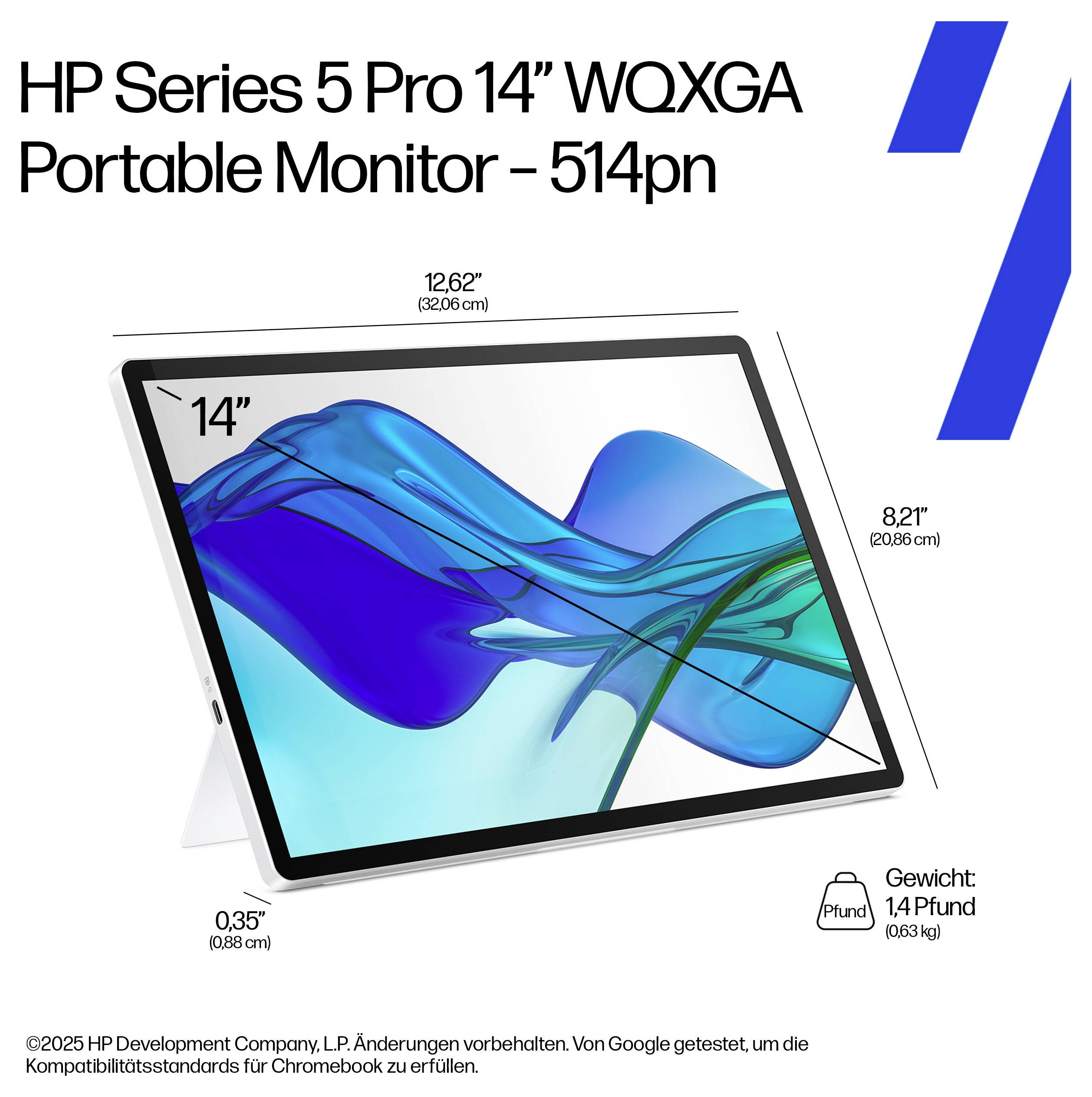 HP S5 Pro 514pn Draagbare monitor Energielabel B (A - G) 35.6 cm (14 inch) 2560 x 1600 Pixel 16:10 7 ms IPS LCD-7