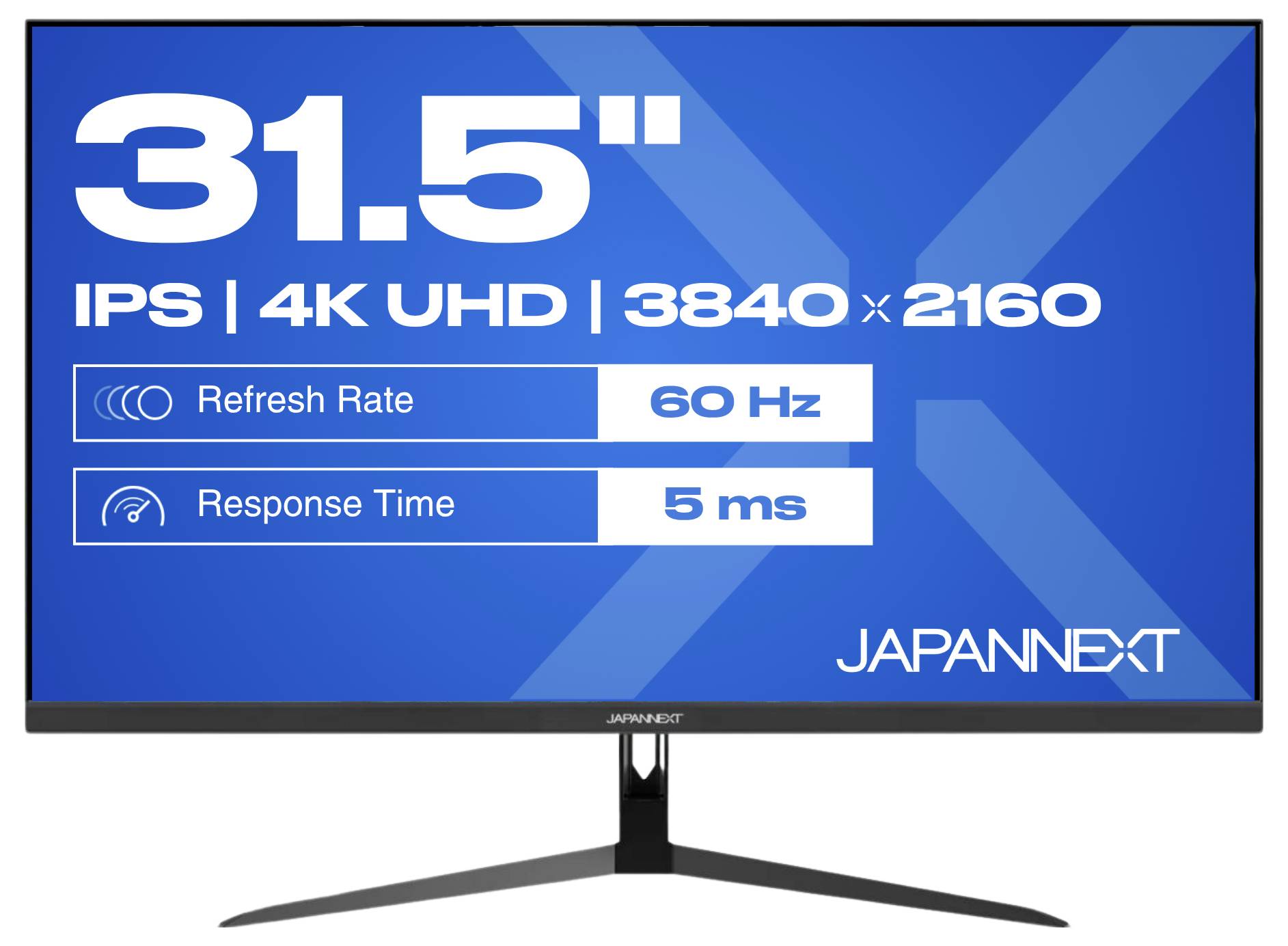 JAPANNEXT 31,5-inch IPS 4K UHD-monitor, 3840 x 2160, 60 Hz verversingsfrequentie, 5 ms reactietijd.