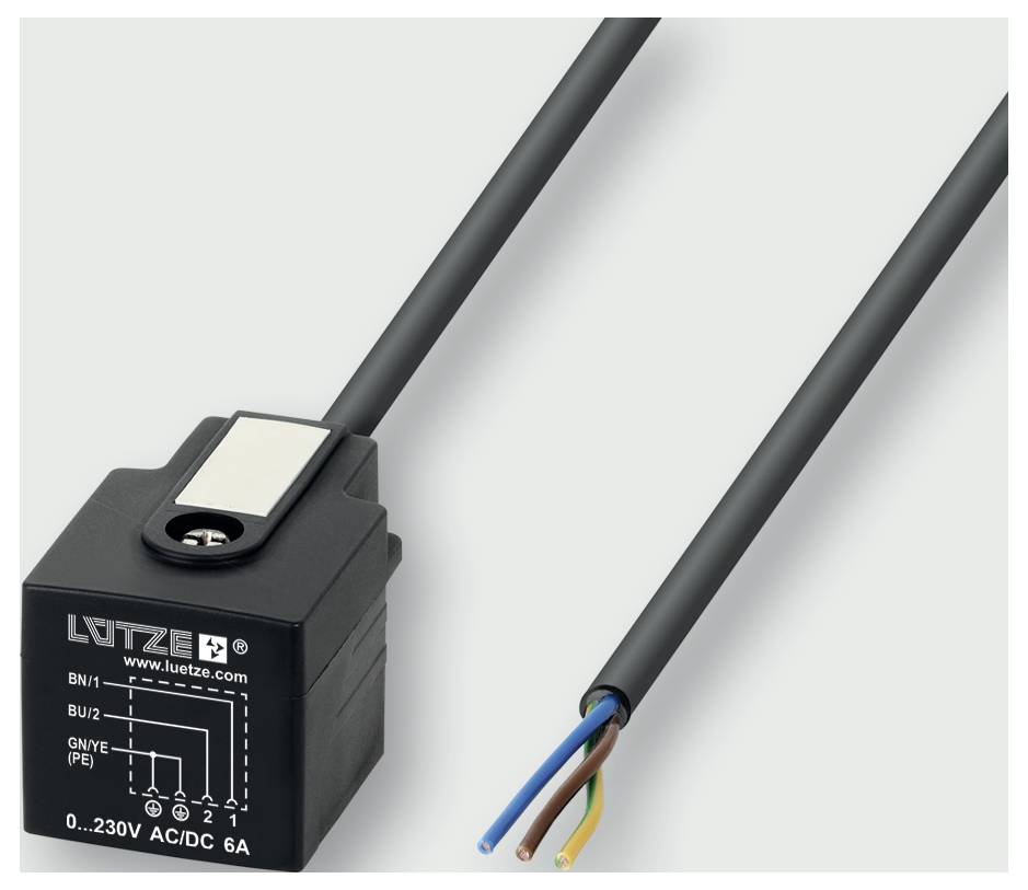 Lütze L-A-9601 5m PVC 0-230V 709601 Klepstekker met aangegoten kabel Inhoud: 1 stuk(s)
