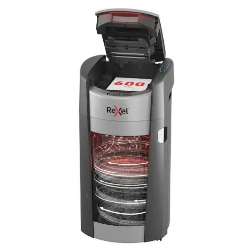 Rexel 2025600XEU Papierversnipperaar 600 vellen Cross cut 4 x 10 mm P-4 50 l Ook geschikt voor Creditcards, Nietjes, Paperclips