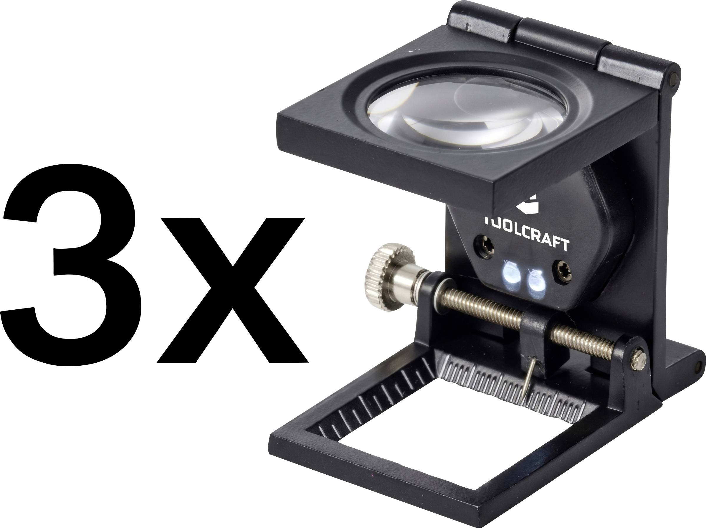 Set van 3 TOOLCRAFT;3xTO-10182528DradentellerVergrotingsfactor: 6 xLensgrootte: (Ø) 28 mm
