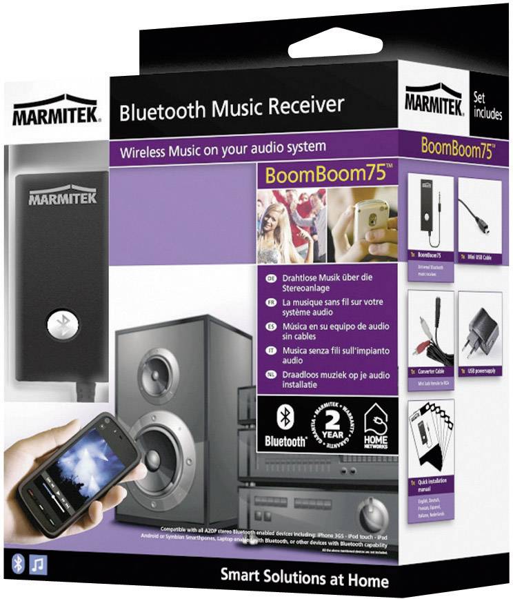 Marmitek BoomBoom 75 Bluetooth muziekontvanger Bluetooth versie: 2.1, A2DP 10 m-3