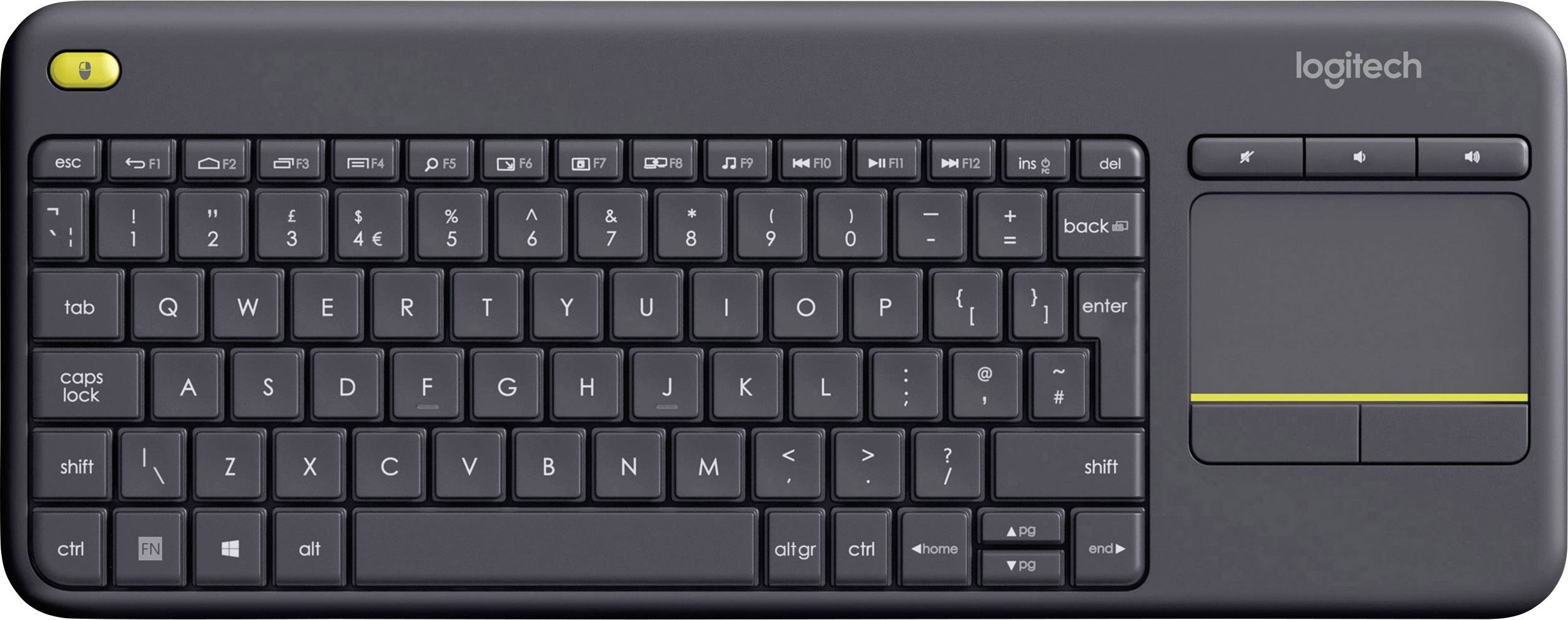 Logitech K400 Plus Toetsenbord Radiografisch AZERTY, Frans Zwart-0
