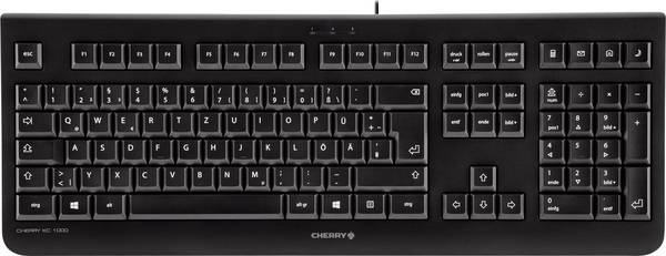 CHERRY KC 1000 Toetsenbord USB QWERTY, Engels Zwart USB-aansluiting
