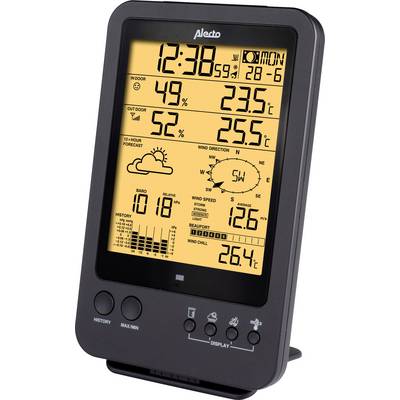 Alecto WS-4700 - Professioneel weerstation met draadloze buitensensor, zwart-3