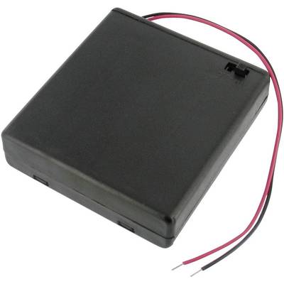 Velleman BH341BS Batterijhouder 4 AA (penlite)  (l x b x h) 69 x 65 x 19 mm          