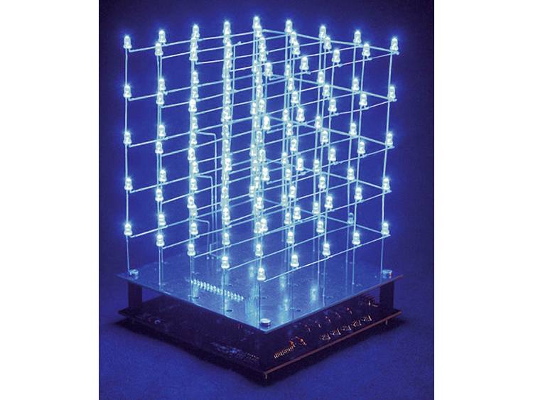 Soldeerkit LED kubus 3D met blauwe LEDs