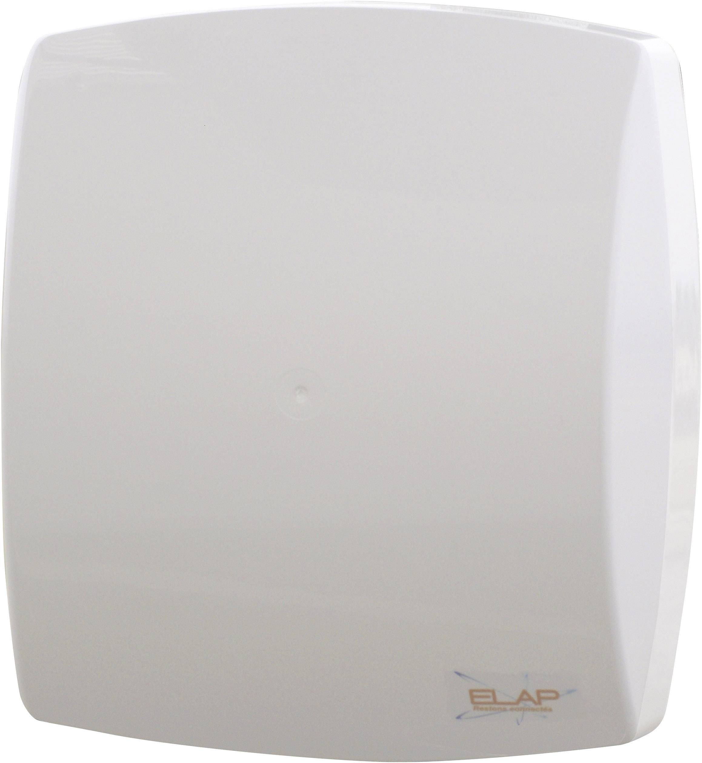 Een witte vierkante kunststof afdekking met een licht gebogen voorkant. In de hoek is het logo 'Elap'.