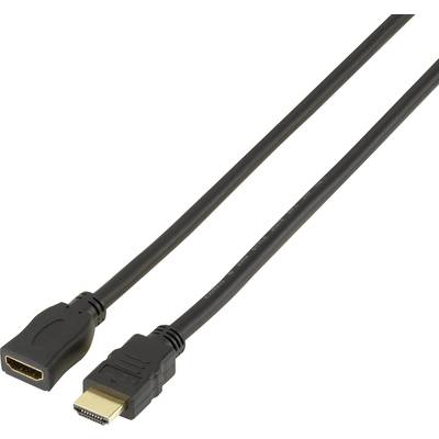 SpeaKa Professional SP-7870532 HDMI-kabel HDMI Verlengkabel HDMI-A-stekker, HDMI-A-bus 2.00 m Zwart Audio Return Channel