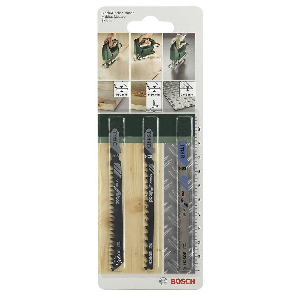 Bosch Accessories 2609256741 3-delig Decoupeerzaagbladen-set met T-schacht 3 stuk(s)