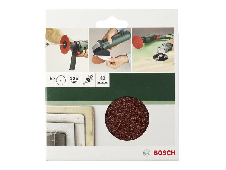 Schuurpapier voor schuurschijf ongeperforeerd Korrelgrootte 40 (Ø) 125 mm Bosch 2609256B48 5 stuks