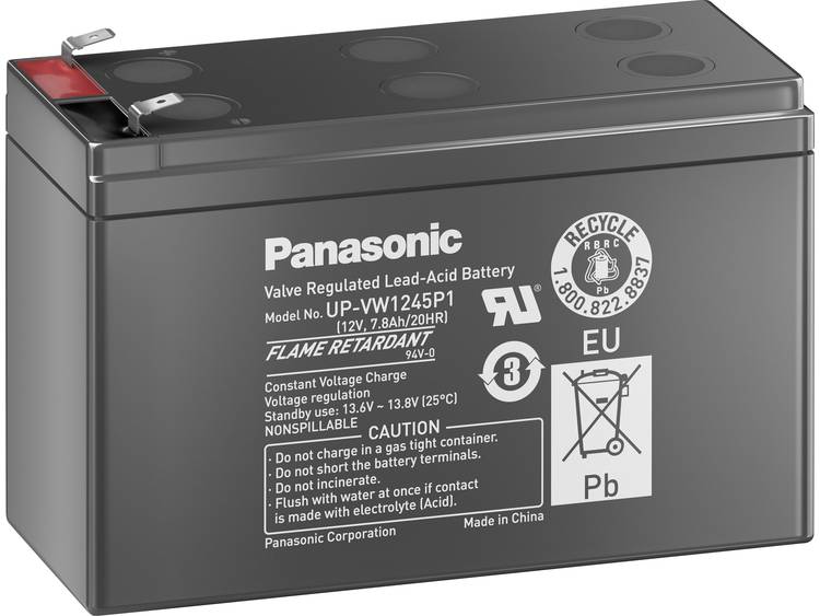 Panasonic ÜP-VW1245P1 Loodaccu 12 V 3.75 Ah Loodvlies (AGM) Kabelschoen 6.35 mm (b x h x d) 151 x 94
