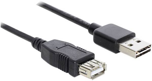 Delock 83372 USB-kabel  USB 2.0 USB-A stekker, USB-A bus 3.00 m Zwart Stekker past op beide manieren, Vergulde steekcontacten, UL gecertificeerd