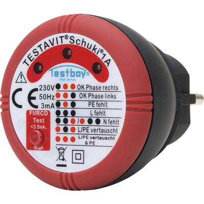 Testboy Schuki® 1A Stopcontacttester  CAT II 300 V LED