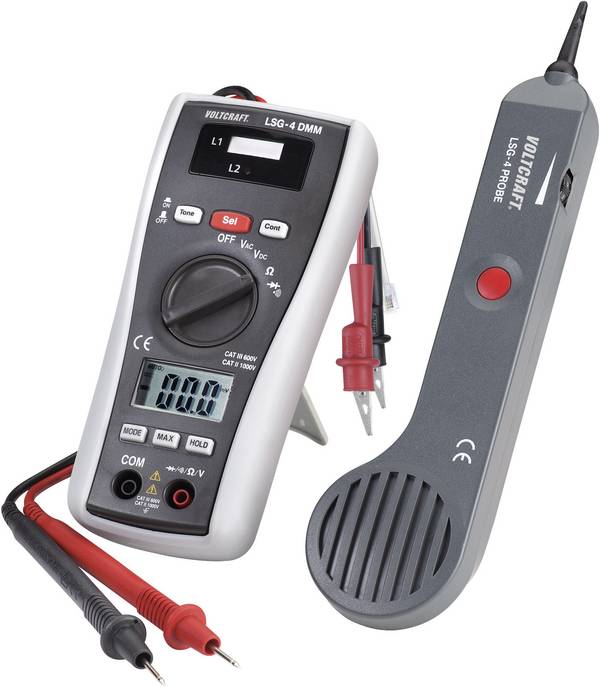 VOLTCRAFT LSG-4 Leidingzoeker, signaalvolger, doorgangstester, multimeter
