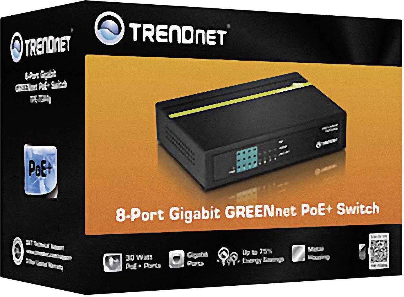 TRENDnet TPE-TG44g 8-poorts PoE-switch GREENnet Gigabit, 4 PoE, 4 Non-PoE-3