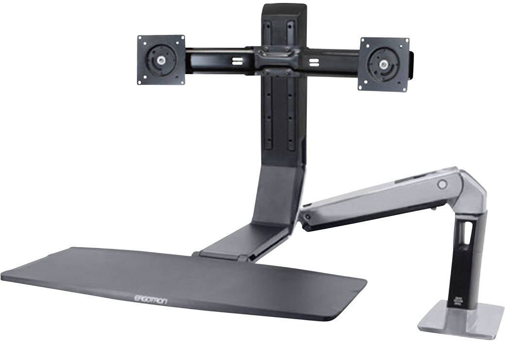 Ergotron WorkFit-A Dual Monitor-tafelbeugel Aantal monteerbare displays: 2 25,4 cm (10") - 61 cm (24") Zwart, Aluminium -2