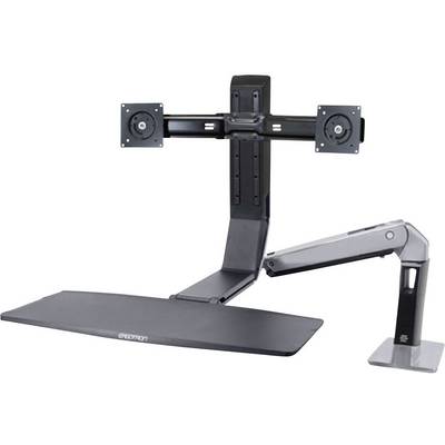 Ergotron WorkFit-A Dual Monitor-tafelbeugel Aantal monteerbare displays: 2 25,4 cm (10") - 61 cm (24") Zwart, Aluminium -2