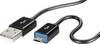 USB-kabel USB-micro-B stekker, USB-A stekker 1.50 m Zwart SuperSoft-mantel, Met LED 1013318