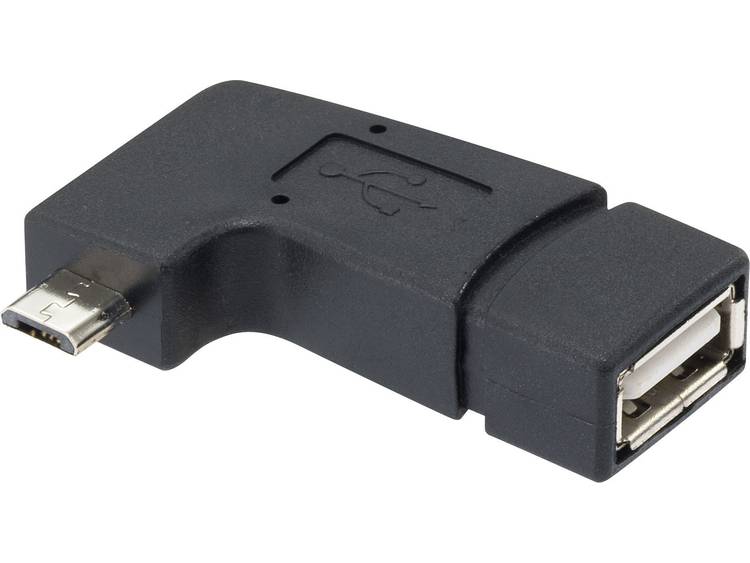 Renkforce USB 2.0 Adapter [1x USB 2.0 stekker micro-B 1x USB 2.0 bus A] Zwart Met OTG-functie