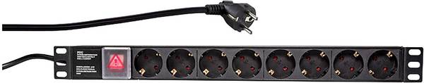 LogiLink PDU8C01 19 inch 1 HE Geaarde contactdoos Met schakelaar Zwart