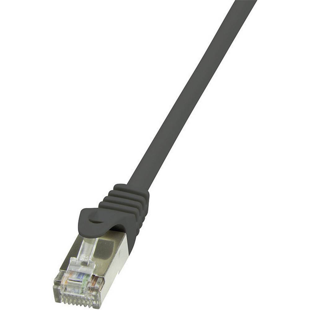 LogiLink CP2023S RJ45 Netwerkkabel, patchkabel CAT 6 F/UTP 0.50 m Zwart Snagless 1 stuk(s)
