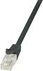 LogiLink CP2023U RJ45 Netwerkkabel, patchkabel CAT 6 U/UTP 0.50 m Zwart Snagless 1 stuk(s)