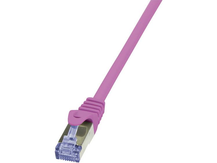 LogiLink Netwerk Aansluitkabel CAT 6A S-FTP 0.50 m Roze