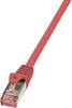 LogiLink CQ2024S RJ45 Netwerkkabel, patchkabel CAT 6 S/FTP 0.50 m Rood Vlambestendig, Snagless 1 stuk(s)
