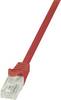 LogiLink CP1034U RJ45 Netwerkkabel, patchkabel CAT 5e U/UTP 1.00 m Rood Snagless 1 stuk(s)
