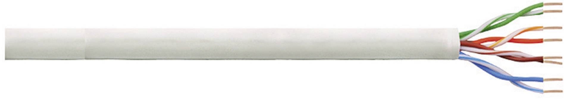 Een gestript ethernet-kabelomhulsel toont acht gekleurde, gedraaide aderparen voor gegevensoverdracht.