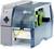 Etikettenprinter met transparente behuizing, toont printrol en bedieningspaneel.