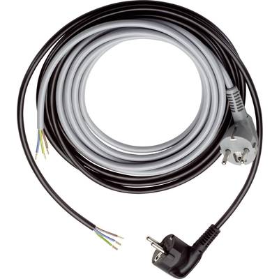 Stroomkabel met Schuko-stekker en ongeïsoleerde uiteinden, geschikt voor elektrische installaties.
