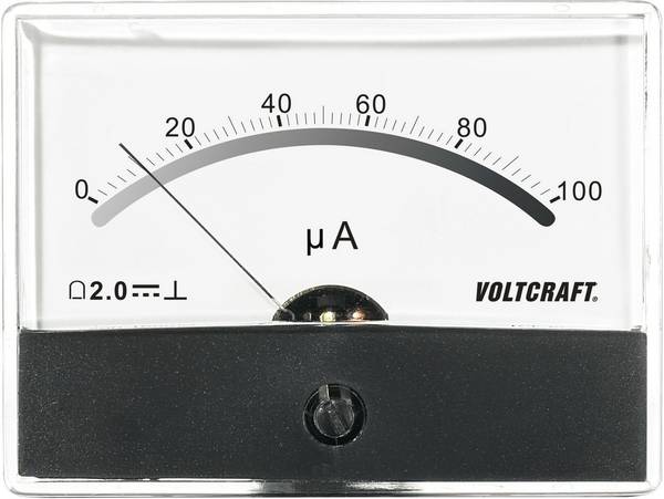 VOLTCRAFT AM-86X65/100µA AM-86X65/100µA Inbouwmeter AM-86X65/100µA/DC Draaispoel