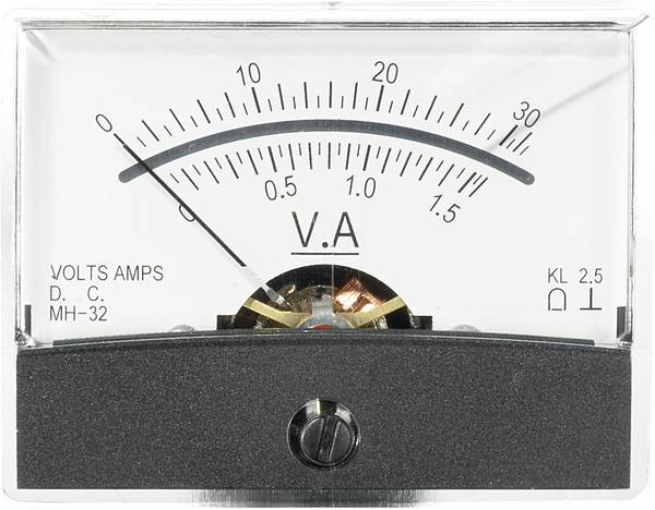 VOLTCRAFT AM-60X46/30V/1,5A/DC AM-60X46/30V/1,5A/DC Inbouwmeter AM-60X46/30 V/1,5 A/DC 30 V/1,5 A Draaispoel