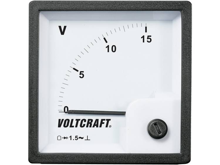 VOLTCRAFT AM-72x72-15V Analoog inbouwmeetinstrument AM-72x72-15 V 15 V-AC