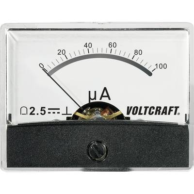 VOLTCRAFT AM-60X46/100µA/DC AM-60X46/100µA/DC Inbouwmeter AM-60X46/100µA/DC  100 µA Draaispoel