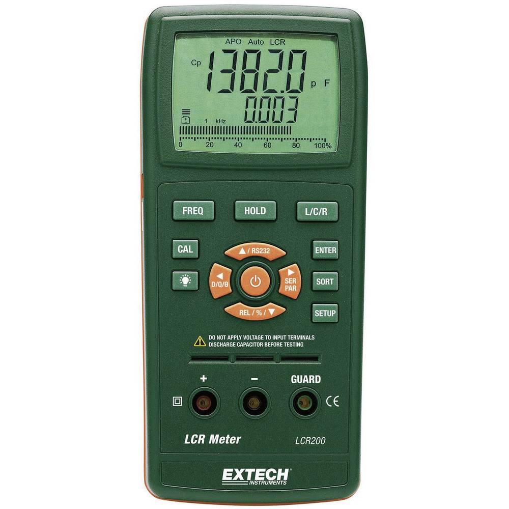 Extech LCR200 - lcr meter + Digitaal - CAT I - Weergave (counts): 20000