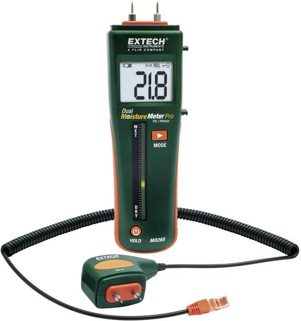 Extech MO265 Materiaalvochtmeter Meetbereik bouwvochtigheid 0 tot 99.9 %Vol. Meetbereik houtvochtigheid (bereik) 6 tot 94.8 %Vol.