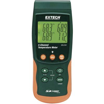 Extech SDL200 Temperatuurmeter  -199 - +1700 °C Sensortype K, J, T, E, R, S, Pt100 Datalogger-functie