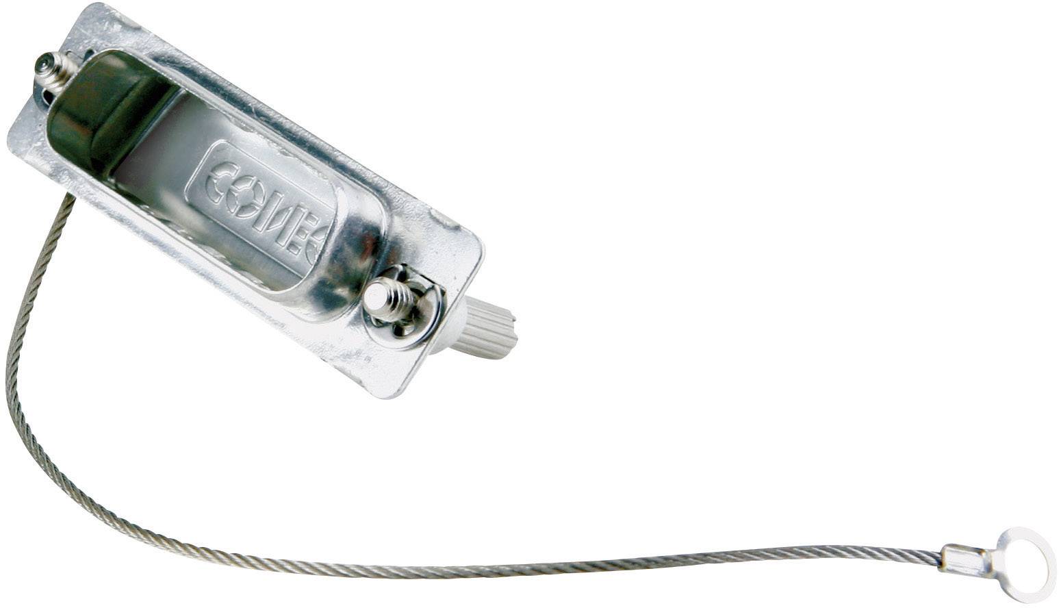Metalen apparaat met staalkabel, schijfvormige knop aan de bovenkant. Gebruikt voor veiligheidskritische toepassingen.