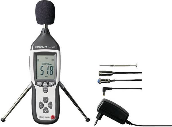 VOLTCRAFT SL-451 Decibelmeter Kalibratie (ISO) 30 - 130 dB 31.5 Hz - 8 kHz USB