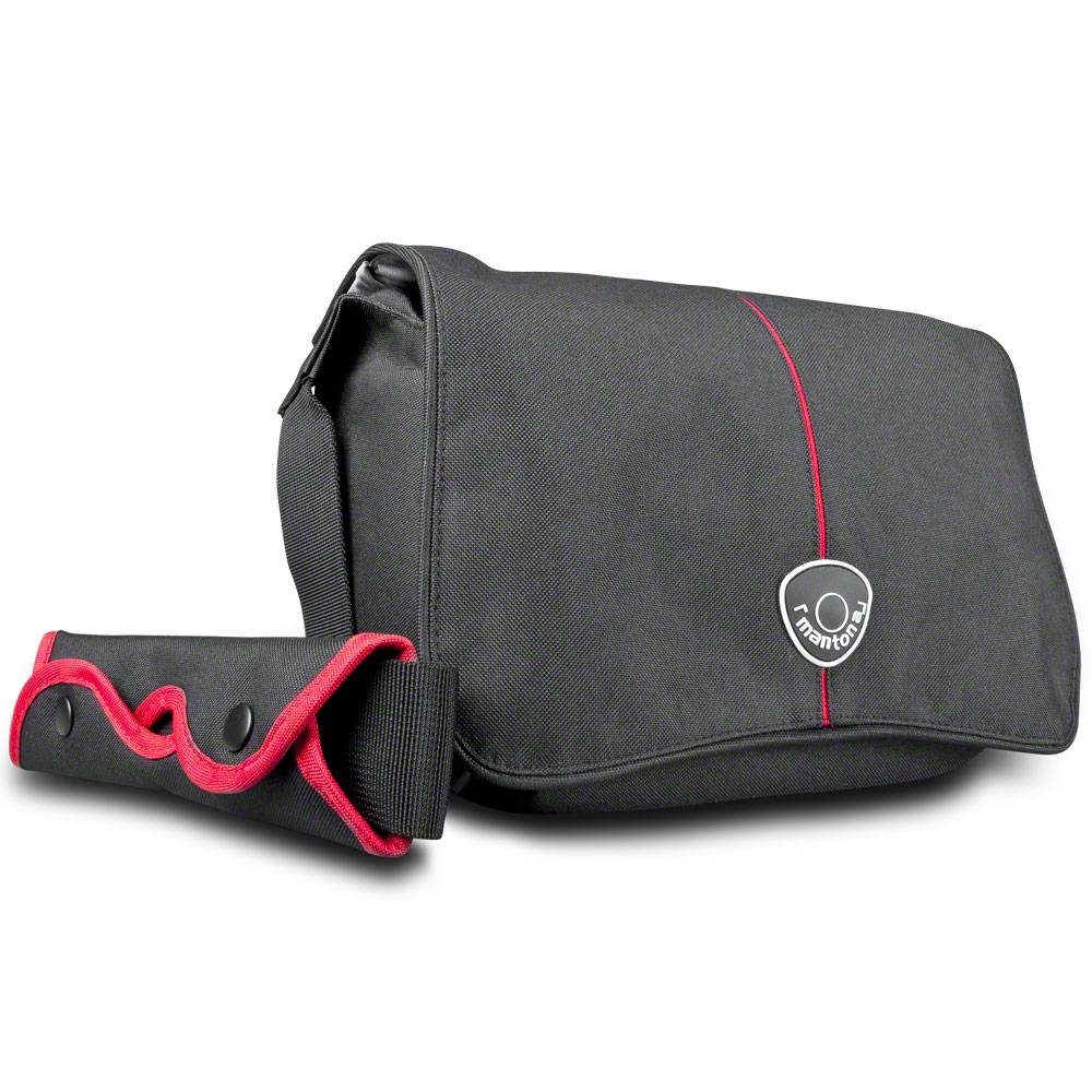 Mantona Cool Bag Camera Tas, zwart/rood