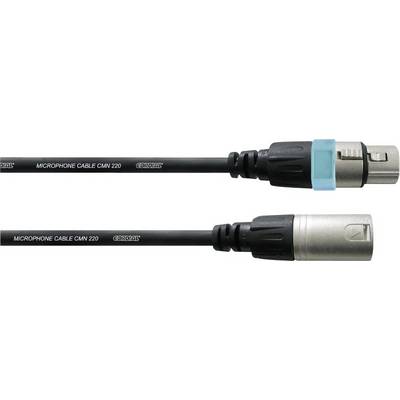 Twee microfoonkabels met XLR-connectoren: één met een mannelijke en één met een vrouwelijke aansluiting. Aanduiding 'Microphone Cable CMM 220'.
