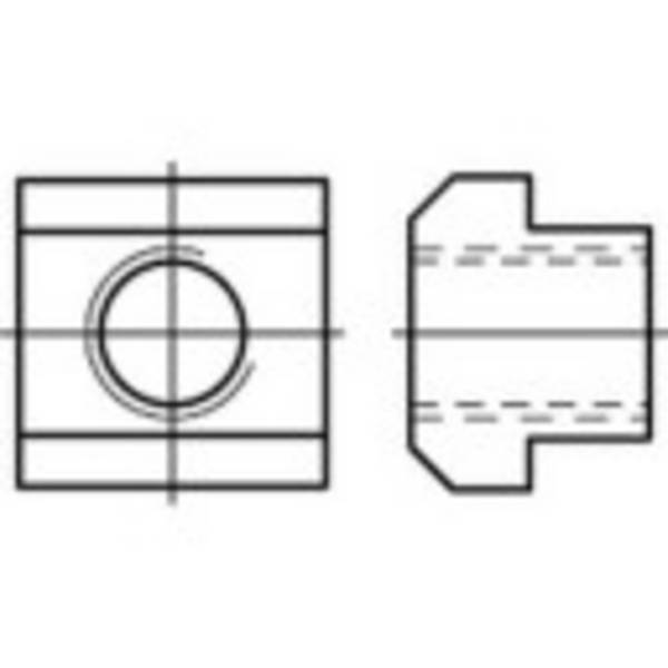 TOOLCRAFT 107988 T-gleufsteen M12 14 mm DIN 508 Staal 10 stuk(s)